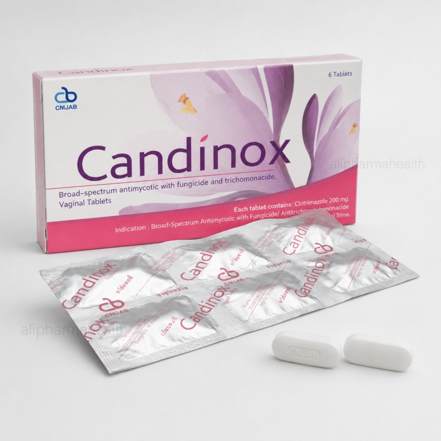 Candinox 100mg vaginal tablet with clotrimazole for vaginal yeast infection treatment